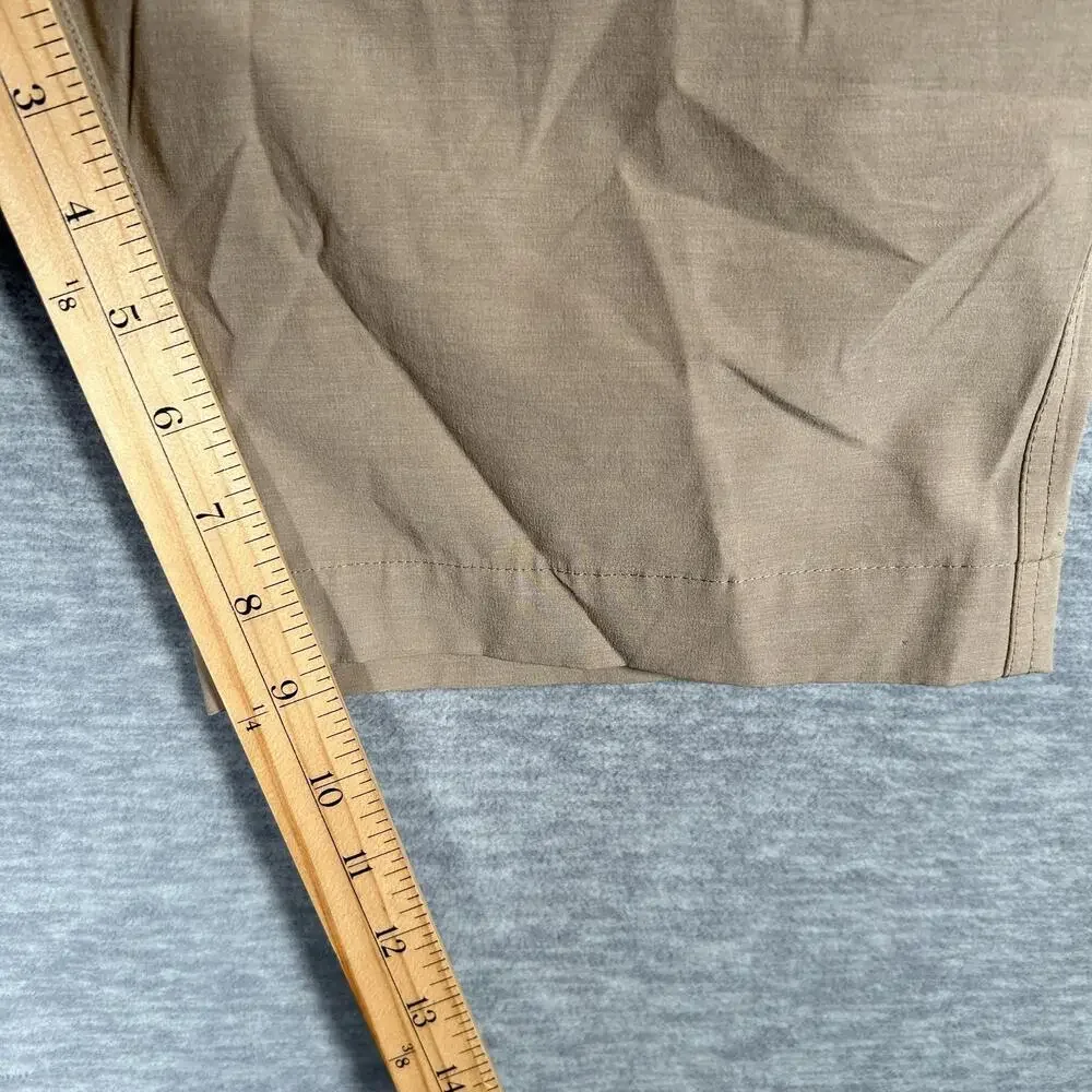 Faherty All Day Shorts Men 28 Beige Chino 9”Stretch Drawstring Zip Pocket Casual